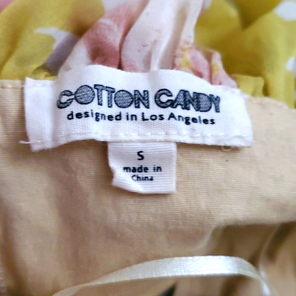 Cotton Candy Sheer Yellow Floral Crop Top - Picture 5 of 5